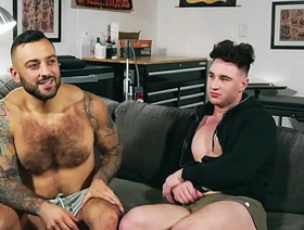 After interview gays anal fucking on live show