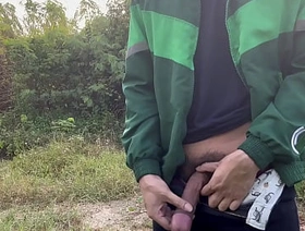 Hard cock not allowed me to piss outdoor.