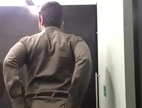 married latino dad shows off at work