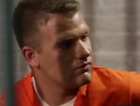 Mature bold dude fucks sexy twink hard in a prison cell