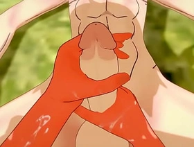 Kimetsu No Yaiba Yaoi Inosuke x Tanjiro Handjob and Footjob