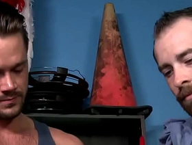 Mike prep his ass before Blake gets his big dick inside
