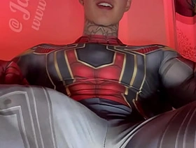 Stroking My Massive Cock In Super Hero Costumes Before Shooting A Huge Load
