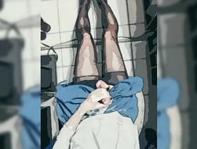 Cosplay 短裙黑絲自慰