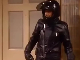 biker in leather
