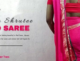 RED SAREE - INDIAN TRANS STRIPTEASE