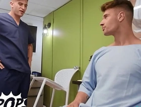 TWINKPOP - Nurses Trevor Brooks And Mimi Malibu Help Their Patient Malik Delgaty Take Care Of His Boner