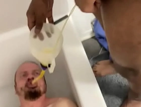 Str8ThugMaster TJ gaypigslave Piss drinking slave funnel