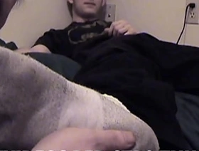 I introduce my nasty horny faggot slave to my buddy and we humiliate him stinky collegeboy socks