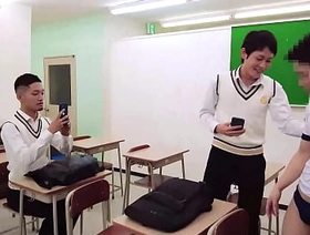 Japanese Students have threesome sex