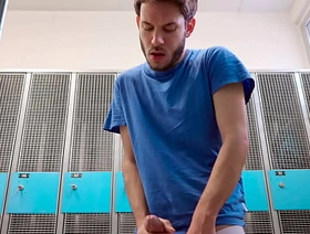 Locker room wank (RISKY!)