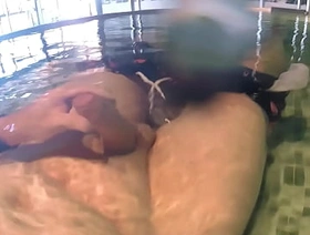 Awesome underwater wanking in a real public thermal pool. Unfortunately I almost got caught.
