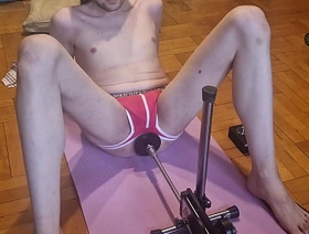 Naked guy fucking machine